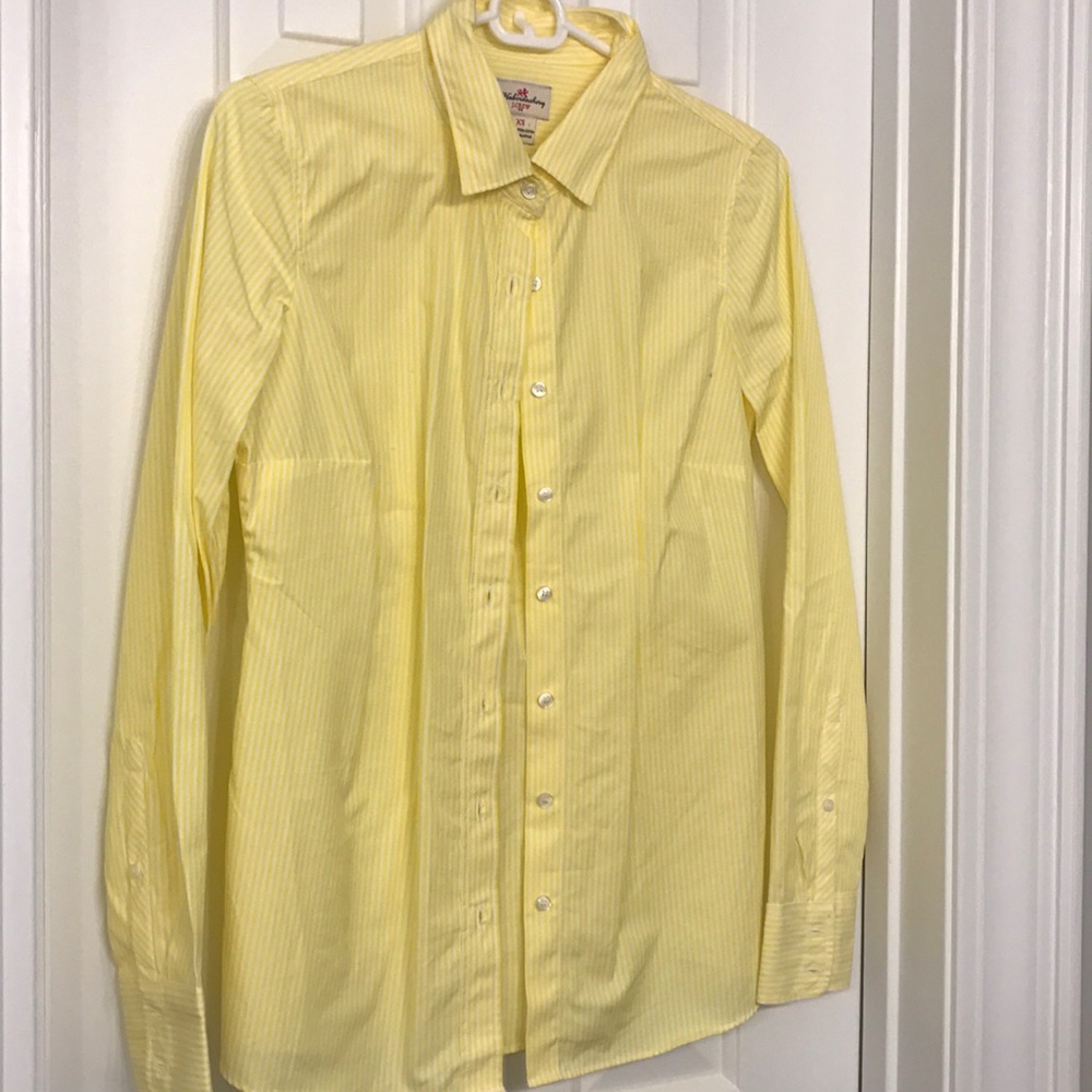 Yellow and white stripe J Crew button down